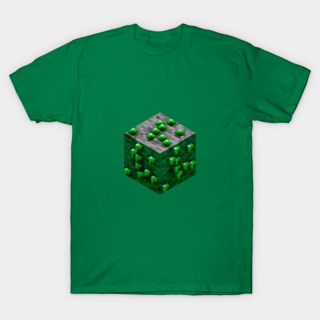 Block Emerald Ore 3D T-Shirt by Arkal